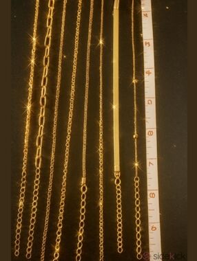 Source Unknown Gold Tone Multi Chain Bracelet Set New